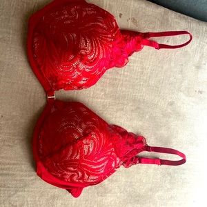 Red lingerie bra with jewls